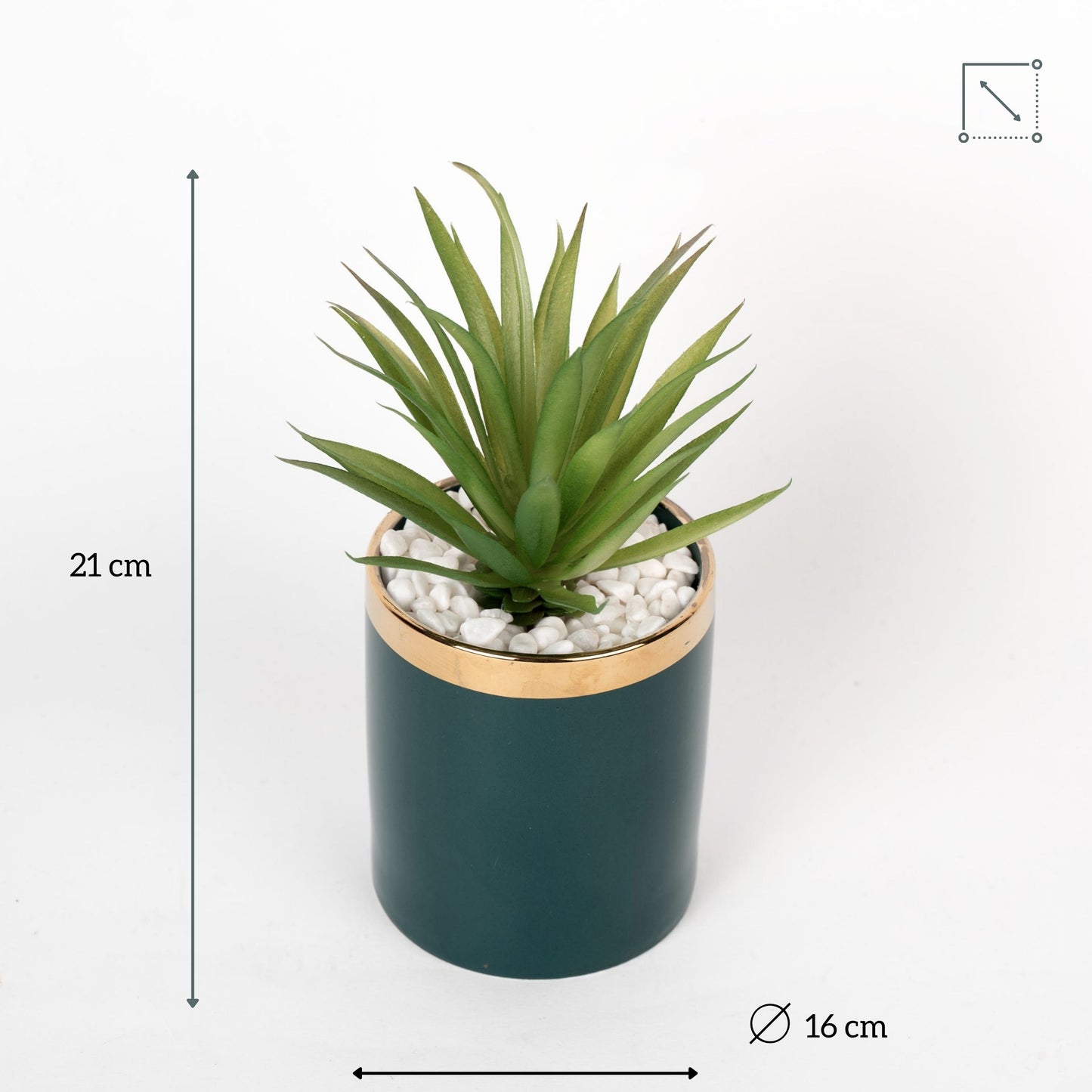 Artificial Succulents With Glossy Pot