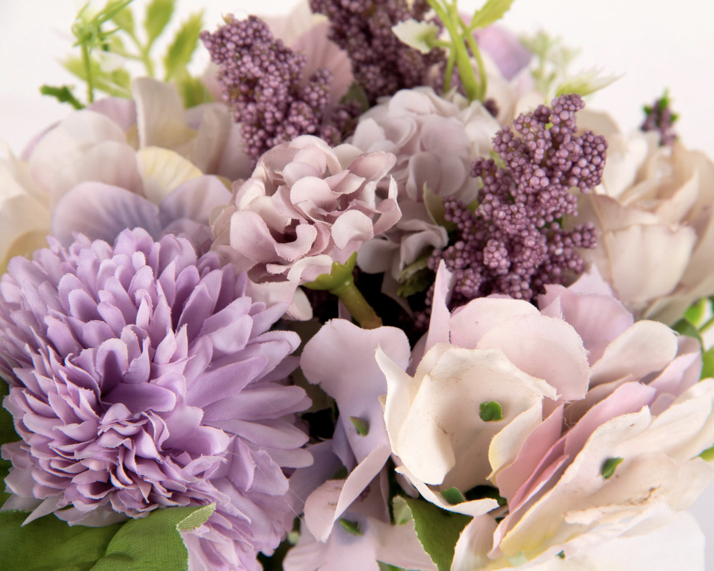 Purple artificial flowers